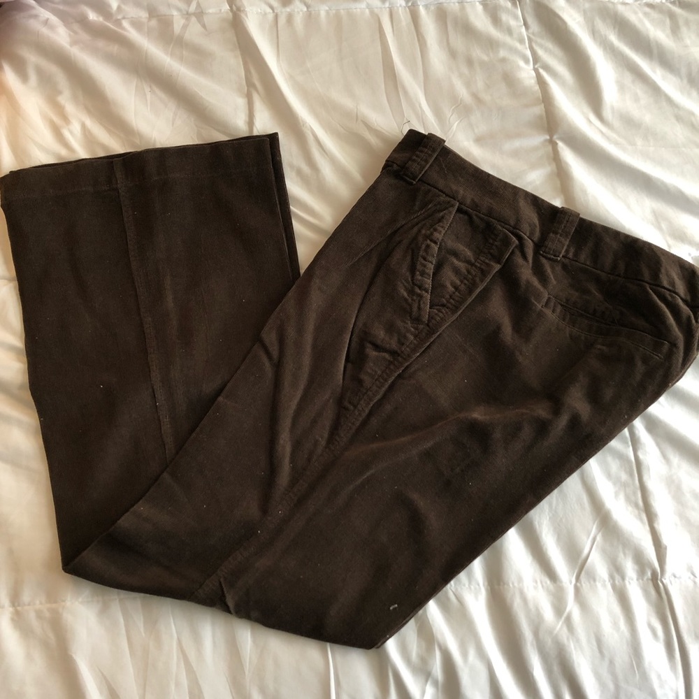 Brown wide leg corduroy pants
